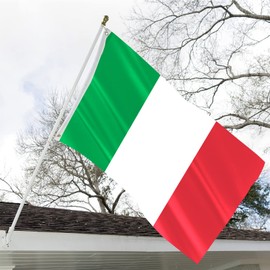 Italy Italian Flag 4x6 Double Sided for Outdoors 3 Ply 200D Vivid Color Heavy Duty Polyester and Durable Canvas Header