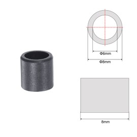 sourcing map Sleeve Bearings 6mm Bore 8mm OD 8mm Length POM Wrapped Oilless Bushings Black 4pcs