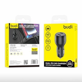 Budi - Dual PD Car Charger, 2 USB-C Ports - CC108RB
