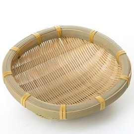 Handwoven Bamboo Sieve Basket, 17cm x 6cm, Natural