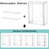 3 Tier Acrylic Display Case for Figures, Stackable Clear Storage