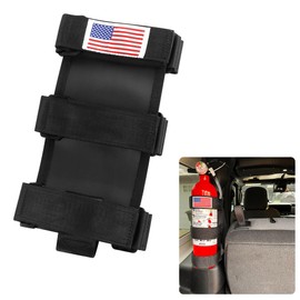 Roll Bar Car Fire Extinguisher Mount with American Flag,Fire Extinguisher Holder with Adjustable Straps for Fixing,Universal Car Accessories Fire Extinguisher Mount for Vehicle