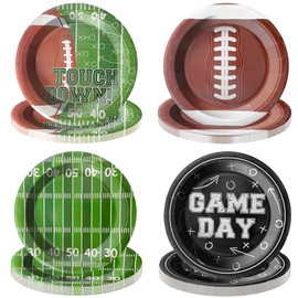 ITTEBISS 48PCS Football Birthday Party Decorations, 7" Football Party Plates Disposable Paper Plates Football Party Supplies Tableware Set