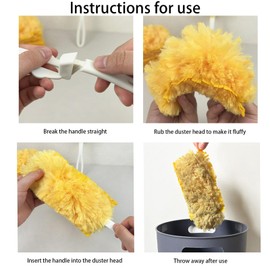 50 Stück Staubmagnet Nachfüllpack Set, mit 1 180° Teleskopstange, Staubwedel Nachfüllpack, Duster Staubmagnet Zur Entfernung von Tierhaaren, Staub und Schmutz