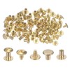 sourcing map 100set Round Flat Head Screws Buttons 5/16" Metal