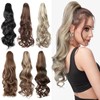 TESS Ponytail Clip Extensions, 45 cm Wavy Ponytail Hairpiece, #2A