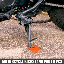 Motoforti 8pcs Motorcycle Kickstand Pad Side Stand Extension Pad Orange