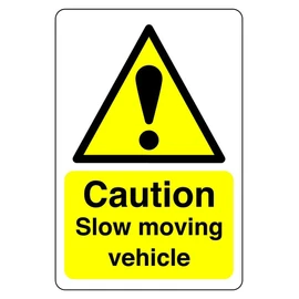 Safety First Display LTD Caution slow moving vehicle - 1.2mm Rigid plastic for indoor/outdoor usage (400mm x 300mm) Viewing Distance within 14m.