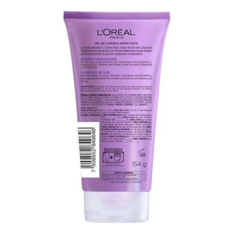 Gel Limpiador L'oréal Paris Facial Ácido Hialurónico 150Ml