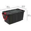 Sterilite Sterilite 4-Pack Storage Bins with Lids & Wheels, Large Heavy Duty Totes, 40 Gallon, Black