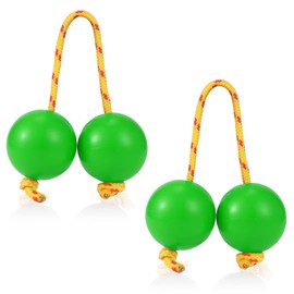 LIANHATA ASARAT PACICA 2 PCS Folk Musical Instrument Percussion Instrument Maracas Shaker African Rhythmic Ball Kashaka Instrument Percussion Playing (Green)