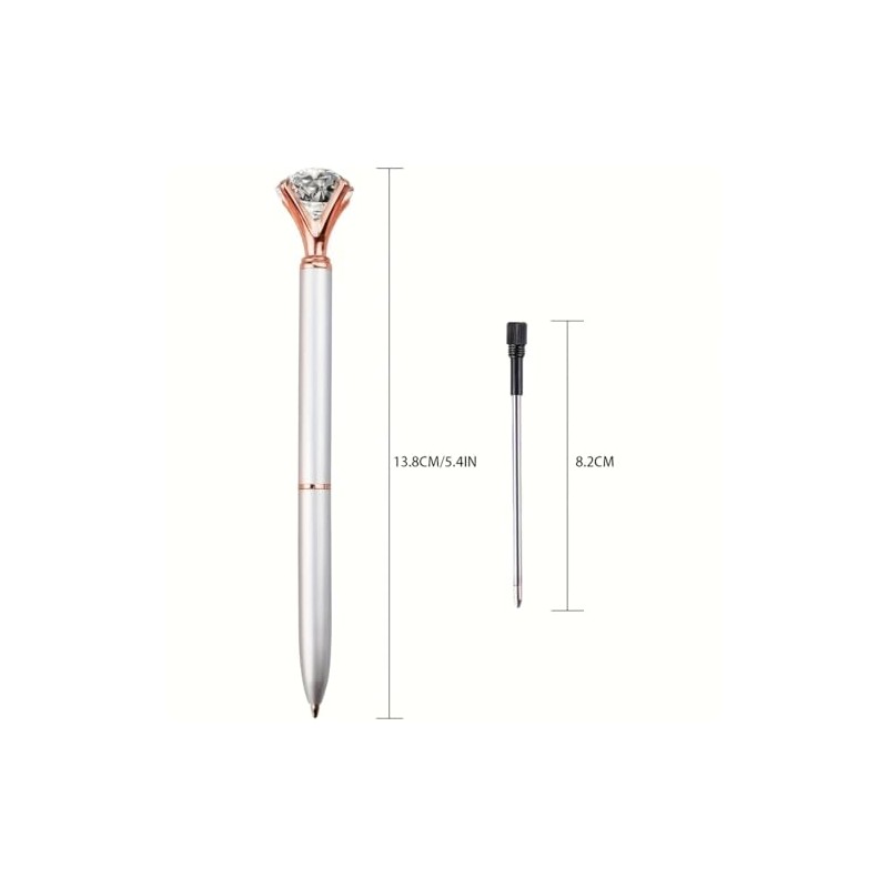 Quality Metal Diamond Ballpoint Pen. Funky Design Modern Pen, Free