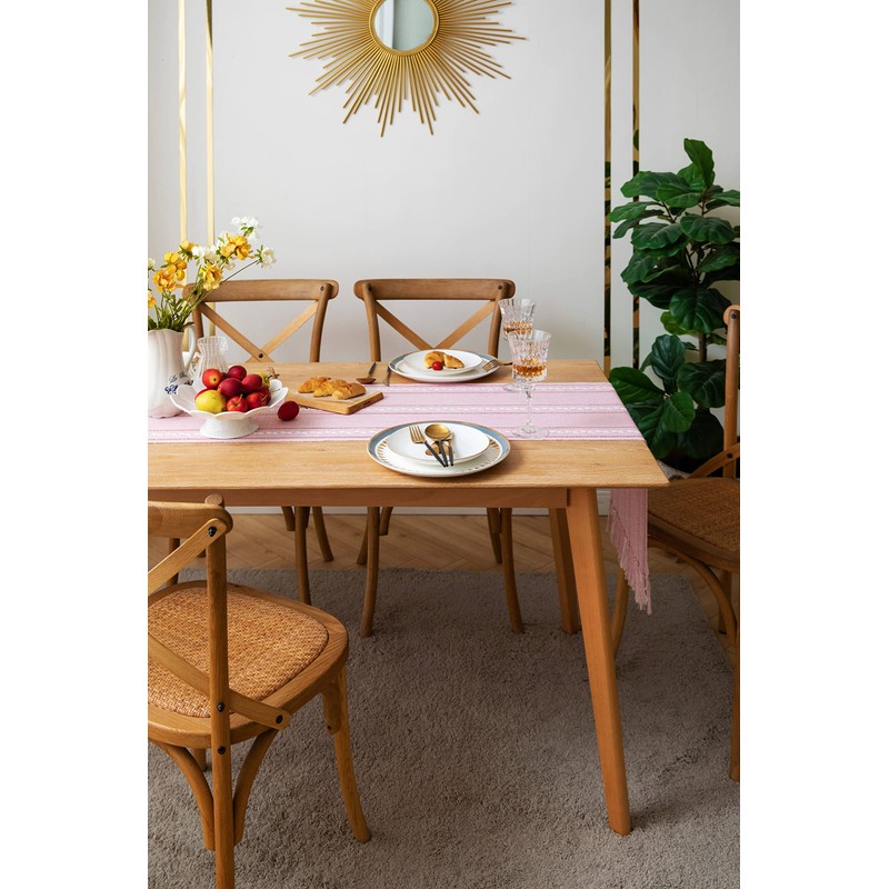 ZeeMart Farmhouse Table Runner, Rustic Table Runners 72 Inches Long,