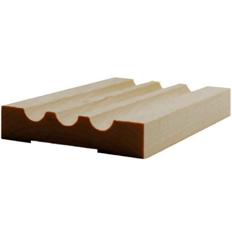 EWCA46 Fluted 3-1/2" Wide x 3/4" Casing. Unfinished Trim, Poplar,