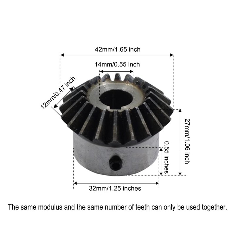 2Pcs Bevel Gear Tapered Bevel Pinion Gear Bevel Gears 2