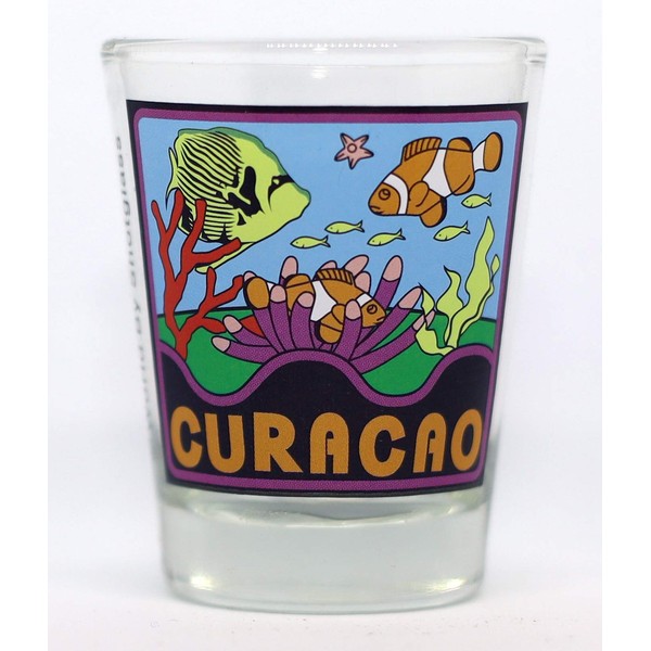 Curacao Netherlands Antilles Tropical Fish Shot Glass