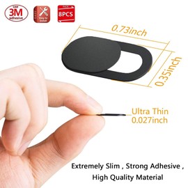 AGTEHBZ 10 Pack Webcam Cover Slider for Privacy, 0.027 inch Ultra Thin Design Web Camera Cover Slide for Laptop, Desktop, PC, Tablet, Smartphone and More - (Black)