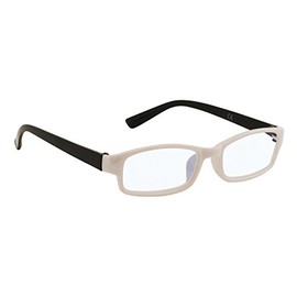 4sold Slim Classic Retro Style Computer Glasses Computer Blue Light Blocking Glasses Anti Glare Fatigue Blocking Headaches Eye Strain Safety Glasses for Computer Phone Transparent (White Black, 0.00)