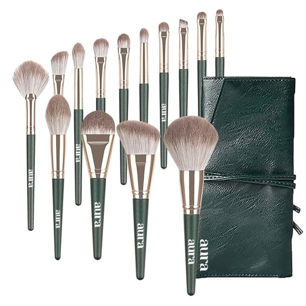 Set de brochas de maquillaje profesional, 14 piezas, juego de