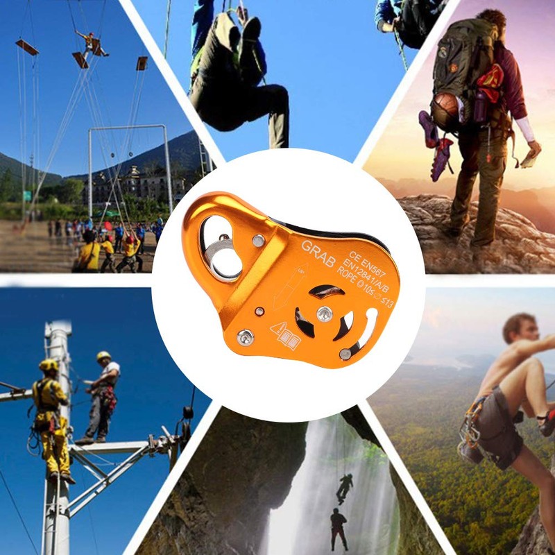 Climbing Pulley, Climbing Grab Rope Self-Locking Fall Rope Protector Climbing