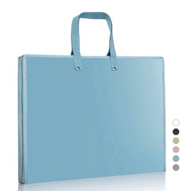 Swodition Art Portfolio Bags Storage Books (23.2 * 18.1inches) for Art Portfolio Folder, Posters Storage Bag with Zipper and Handle Mesh Folder Organizers for Poster, Painting Blue