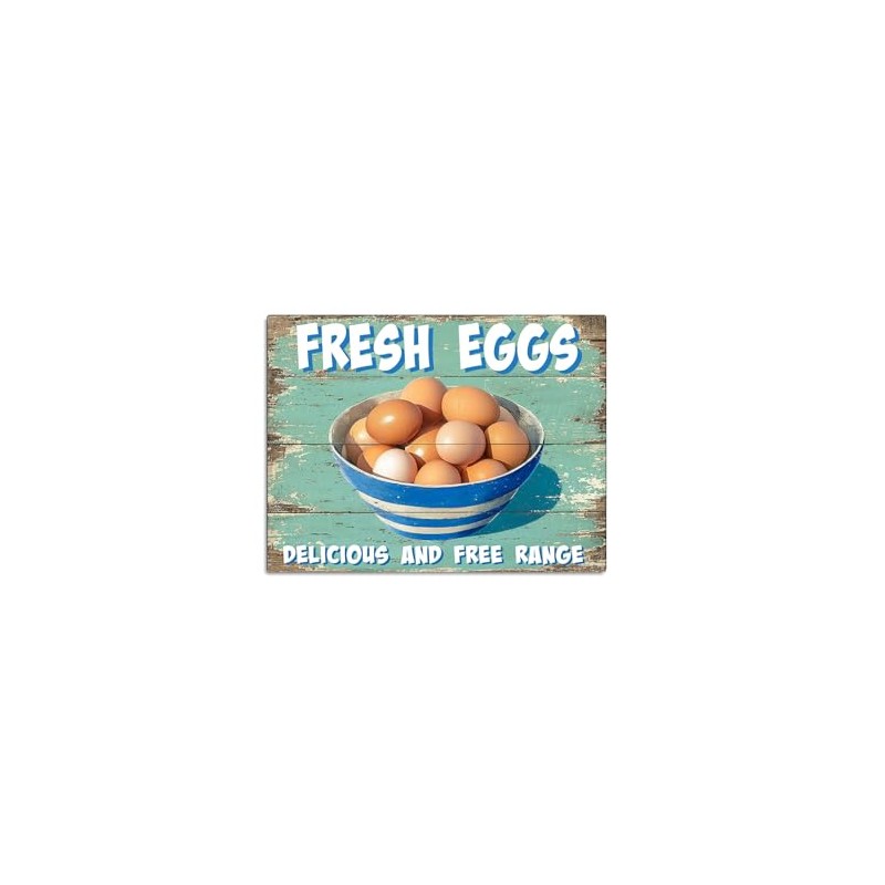 Fresh Eggs Delicious And Free Range Theme Retro style metal