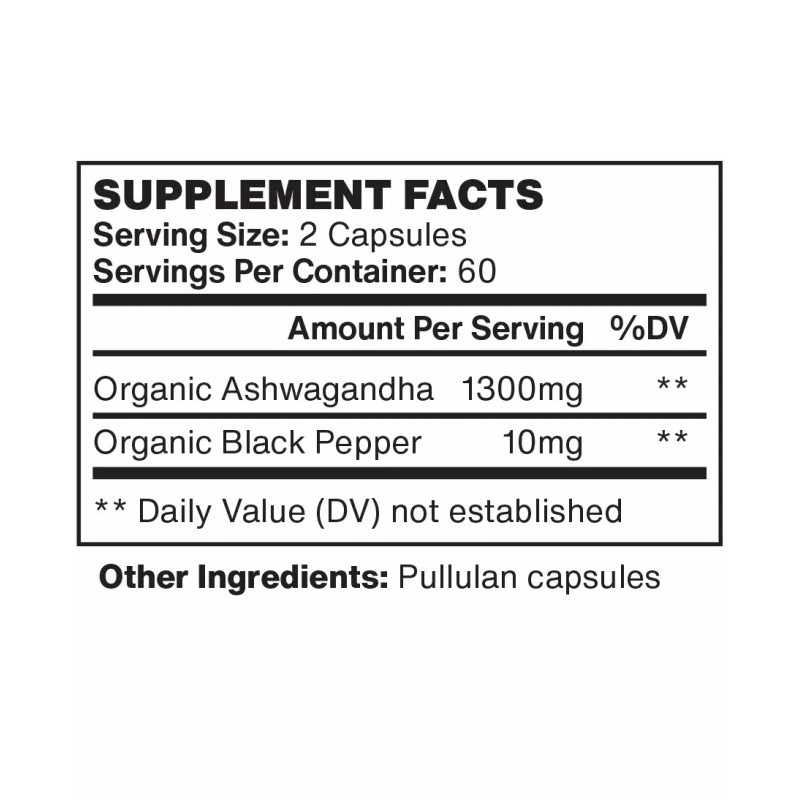Foods For Gut Organic Ashwagandha | 1300 mg | 120