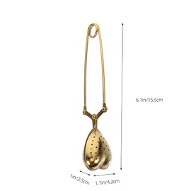 Luxshiny Fine Mesh Strainer 2pcs Spoon Strainer Creative Tea Golden Shaped Mini Steel Party Heart Mesh with Diffuser Home Fine Stainless Infuser Filter For Shape Handle Stainless Steel Tea Kettle