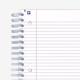 Hamelin, Spiral Notebook, 8.5x11in, College Ruled, Hardcover, 90shts/180 Pages, 3 Subject Notebook, ICE White