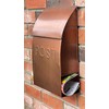 NACH Milano Pointed Rustic Metal Mailbox, Powder Coated Finish Black