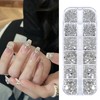 Rhinestone Nail Stone Nail Parts Stone (Silver/Round)
