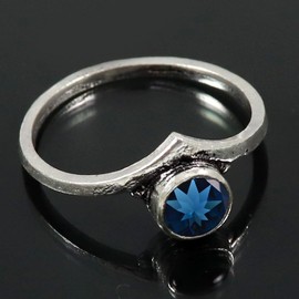JEWELSTREZORO Londoner blauer Topas im Labor gezüchtet Edelstein-für Herren und Damen, alle Größen, 925 SterlingSilber Band Ring, Geschenkartikel, Schmuck TSR360AT_20 (66 (21.0))