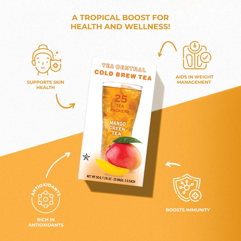 Life Plus Style Gourmet TEA CENTRAL Mango Green Tea Naturally