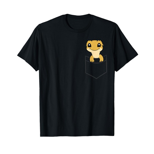 Crested Gecko In a Pocket Funny Pocket Crested Gecko T-Shirt