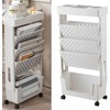 WINARA Removable Mobile Bookcase Trolley with 5 Levels and Wheels,