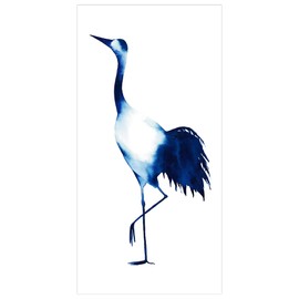 Empire Art Direct Ink Drop Crane 2 Frameless Tempered Glass Bird Wall Art Ready to Hang, 48" x 24" x 0.2"