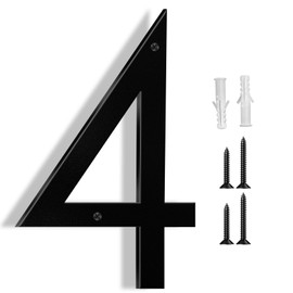 Pacify 12 Inches House Numbers for Outside Modern House Address Numbers Metal Home Signs for Outdoor, 0-7, Black (4)