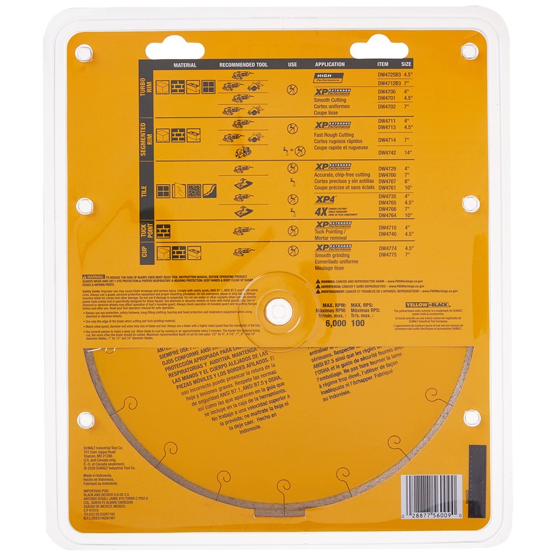 DEWALT Diamond Blade for Tile, Wet Cutting, 10-Inch x .060-Inch