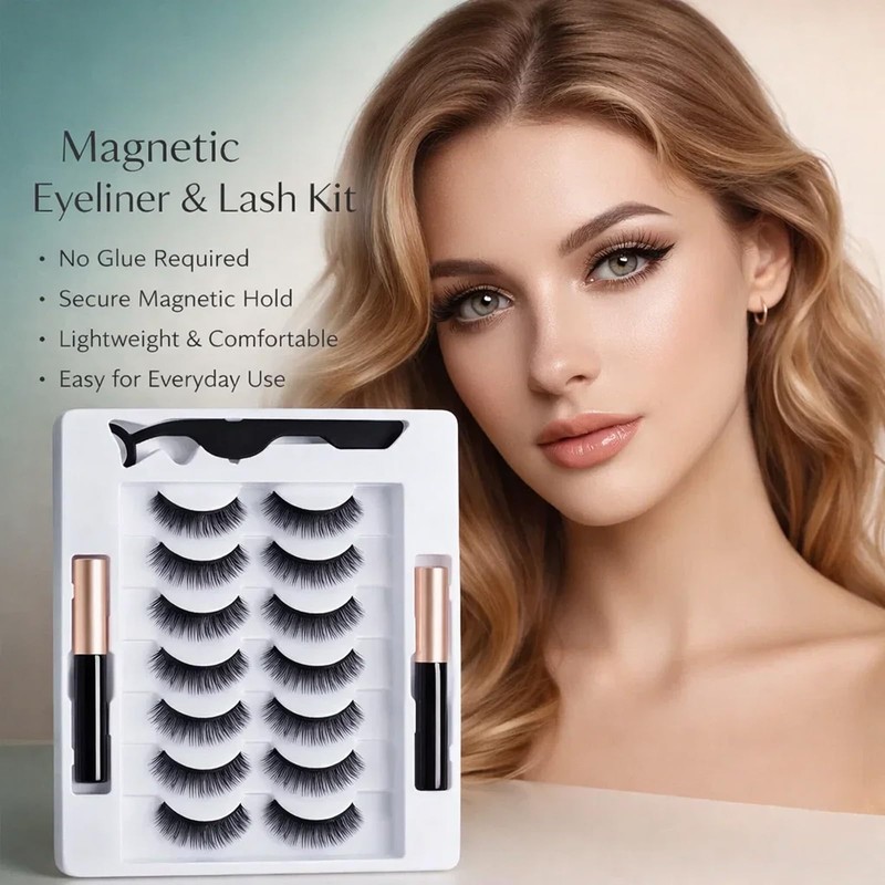 Magnetic Eyeliner & 3D Magnetic Lashes Kit with 7 Pairs