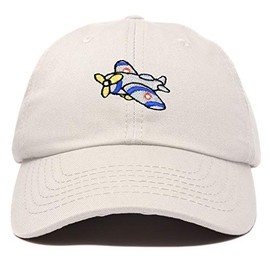 DALIX Airplane Kids Hat Baseball Cap Aviation Girls Boys in Beige