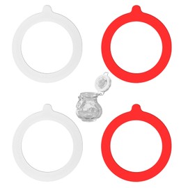 BOHUIZ 4 Pcs Rubber Seals for Glass Jars, 3.75" Silicone Replacement Gasket Leak-Proof Canning Silicone Fitting Seals for Mason Jar Lids Glass Clip Top Jars(4 PCS)