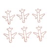 80pcs Airplane Shaped Paper Clips Rose Gold Prevent Rust Plane