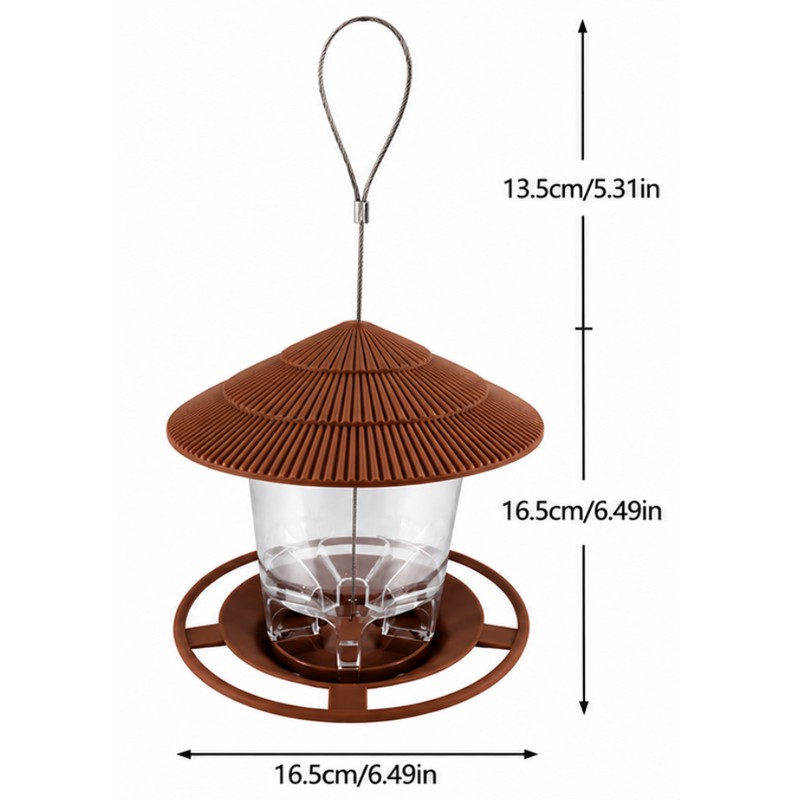 Hanging Bird Feeder for Wild Birds – Gazebo-Style Plastic Seed