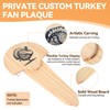 2 Pack Turkey Fan Mount Kit Wooden Wall Mounted Turkey
