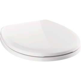 DELTA FAUCET Rubber Limited 801902-WH Sanborne Round Front Slow-Close Toilet Seat with Non-slip Seat Bumpers, White