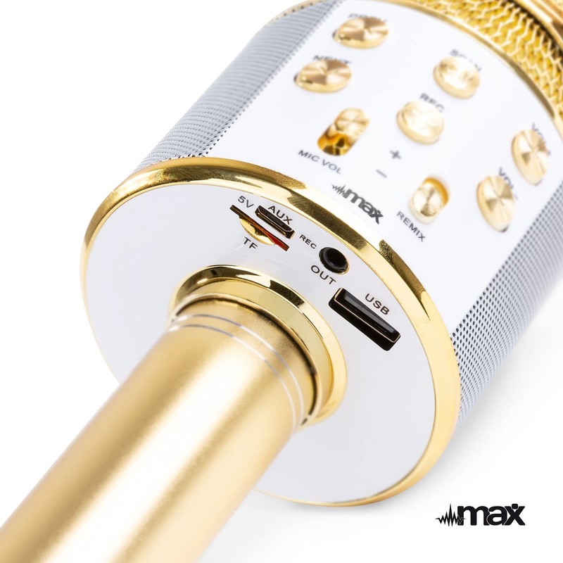 MAX KM01 Bluetooth Karaoke Microphone with Speaker, USB, Micro SD,