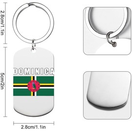 Dominica - Llavero con logotipo de la bandera dominicana, llavero, llavero para bolso y etiqueta de perro