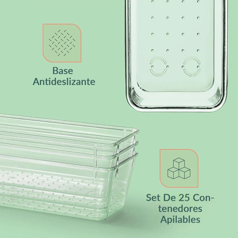 Organizador De Cajones Joyas Maquillaje 25 Pcs De Plástico
