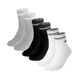 ALONG FIT Womens Crew Socks Whole Foot Cushioned Socks Cotton Vintage Soft Sport Socks 3/5 Pairs