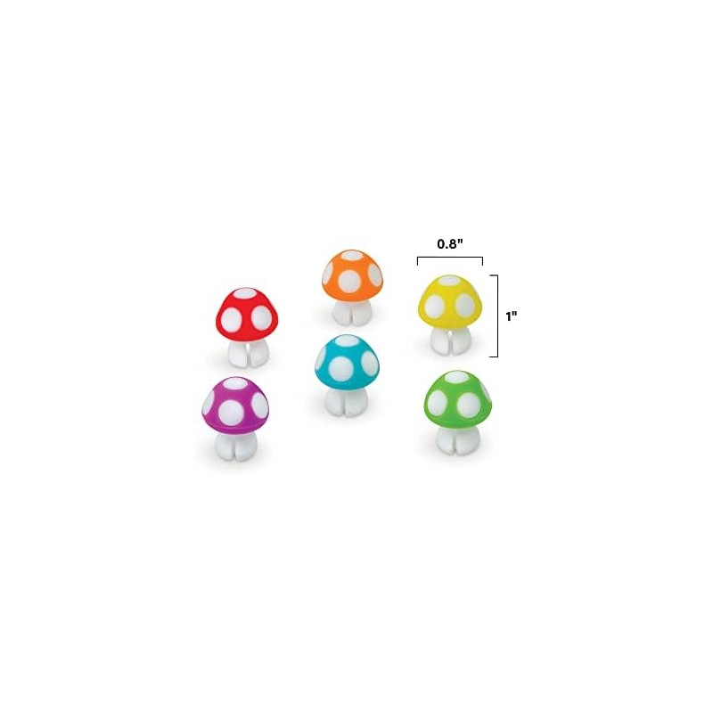 Genuine Fred Tiny Hongos Marcadores de Bebida de Silicona, 2.54cm